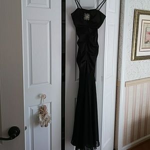 Beautiful black gown with sheer bottom.